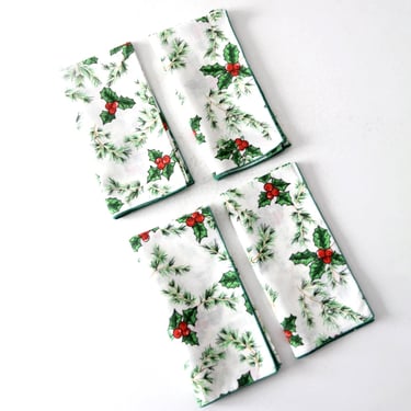 vintage Christmas napkins set of 4 