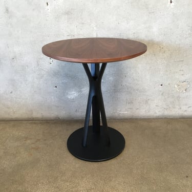 Modern Tri - Pod Walnut Pedestal Table