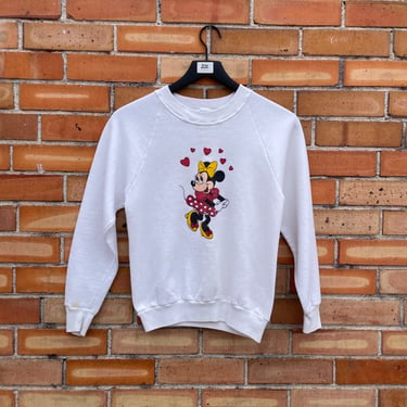 vintage 80s/90s kids white minnie mouse sweatshirt / xl extra large 