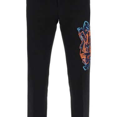Off-White Slim Pants With Graffiti Patch Men
