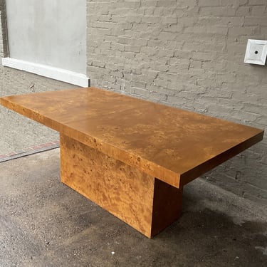 Milo Baughman Style Dining Table with 2 Leaves