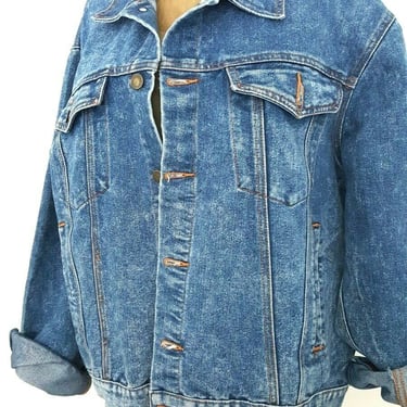 Vintage 80s Denim Trucker Jacket Size XLarge Blue Jean Grunge Stone Washed