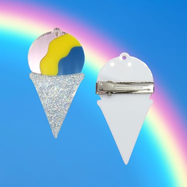 Snow Cone Hair Clip Shaved Ice Yummy Ice Cream Frozen Dessert Treat Barrette Clip 