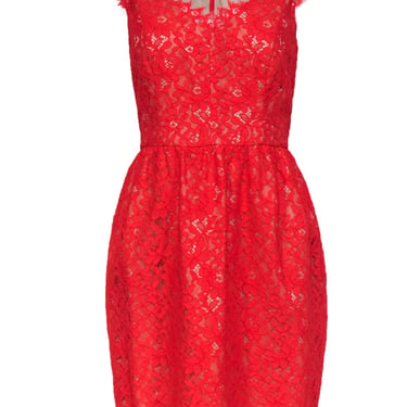 Shoshanna - Red Lace Sleeveless A-Line Dress Sz 12