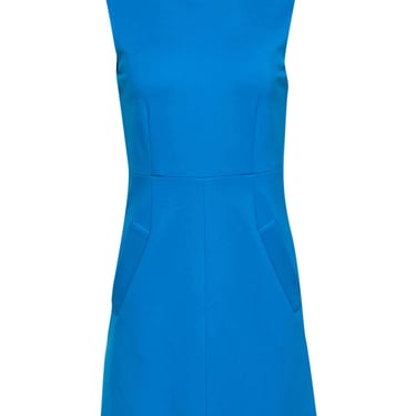 Diane von Furstenberg - Teal Blue Knit Sleeveless Midi Dress w/ Pockets Sz 4