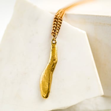 Brass Drift Stone Pendant Necklace