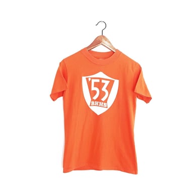 Beverly Hills shirt / 70s t shirt / Los Angeles shirt / 1970s orange Beverly Hills High School t shirt Small 