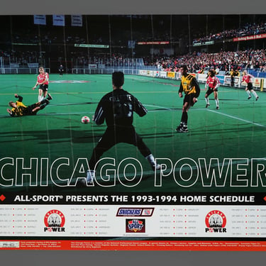 1993-1994 Chicago Power Indoor Soccer Club Poster 18 x 24 