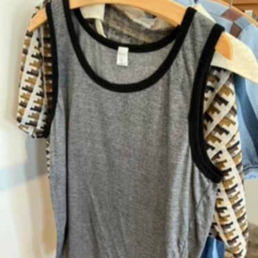 Grey tank top w/ black trim - XL 