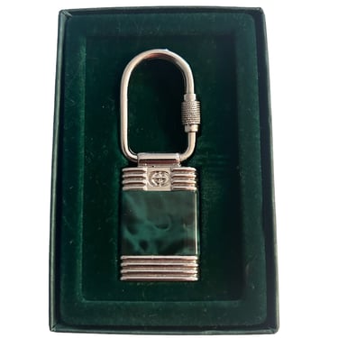 GUCCI-1980s NIB Silver Keychain