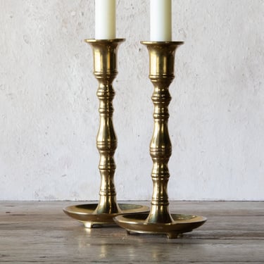 Brass Candlesticks, Vintage Brass Candle Holders, Set of 2 