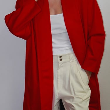 Gorgeous 90s Cherry Shawl Collar Wool Coat