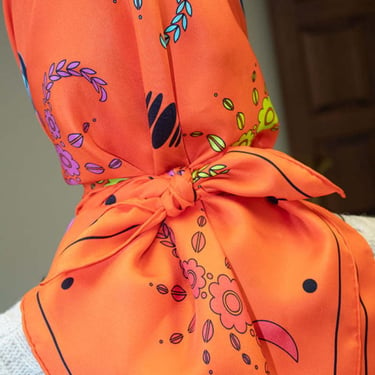 Studio 528 Scorpio Szn Silk Scarf - Orange on Garmentory