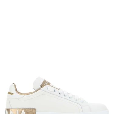 Dolce & Gabbana Women White Nappa Leather Portofino Sneakers