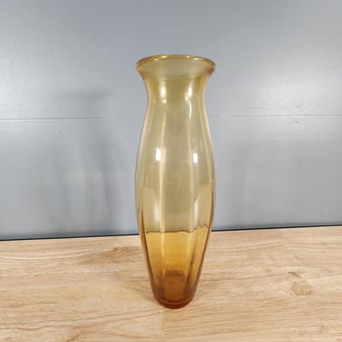 Mid Century Amber Glass Vase 15