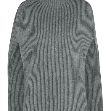 Jil Sander 'Koala' Grey Wool Turtleneck Cape Women