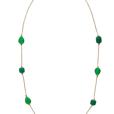 Kate Spade - Gold &amp; Green Gem Long Necklace
