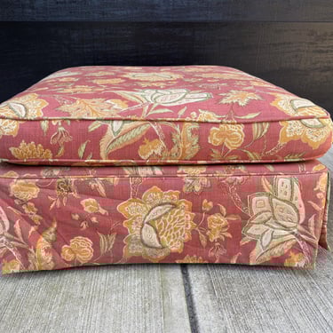 French Country Cottage Linen Ottoman English Garden 