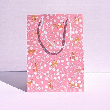 Gift Bag - Cheetahs and Cherry Blossoms