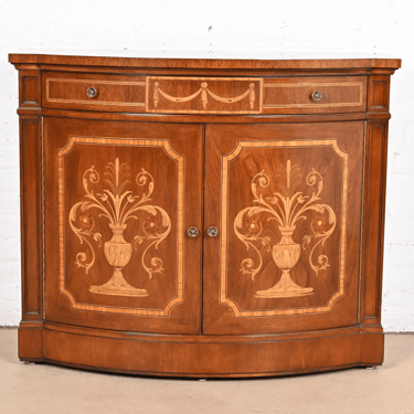 Karges French Regency Louis XVI Mahogany Inlaid Marquetry Buffet Server or Bar Cabinet