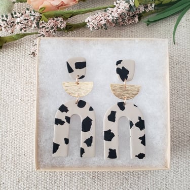 The Stella | Cheetah Clay Statement Large Earring Pair