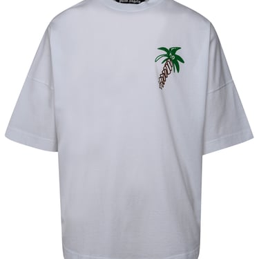 Palm Angels Man White Cotton T-Shirt