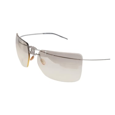 Chanel Grey Rimless Logo Sunglasses