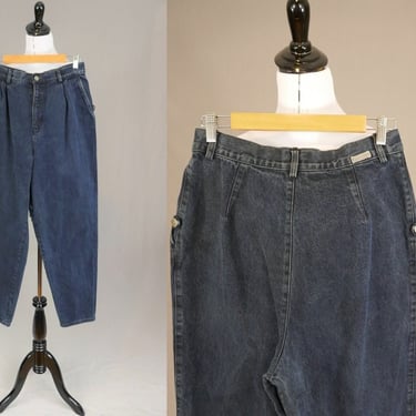 80s 90s Calvin Klein Jeans - 29" waist - Black Cotton Denim Pants - High Waisted - As Is with holes - Vintage 1980 1990s 