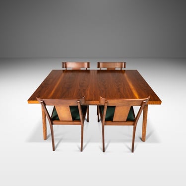 Mid-Century Modern Expansion Dining Table w/ Matching Chairs in Walnut by T.H. Robsjohn-Gibbings for Widdicomb, USA, c. 1950's 