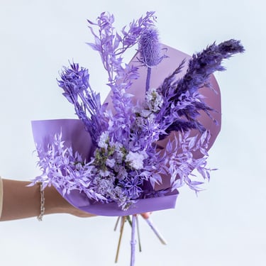 Purple dried bouquet