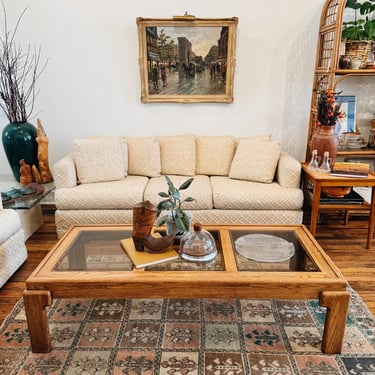 Oak + Smoked Glass Coffee Table