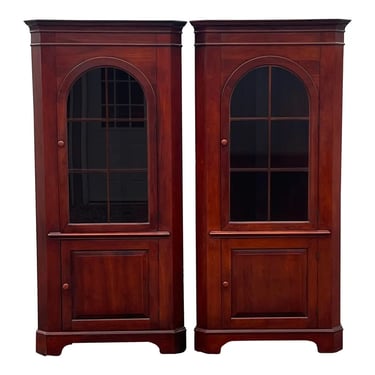 Vintage Mt. Vernon Cherry Corner Cabinets - a Pair 