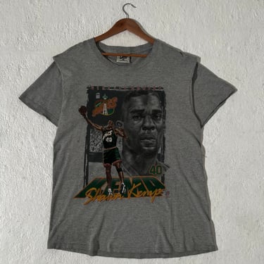 Vintage Seattle Supersonics Shawn Kemp Reign Man Gray Shirt Size L