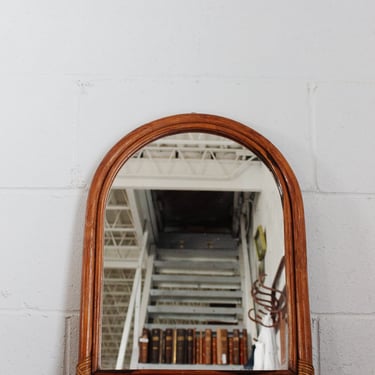vintage french arched bamboo mirror