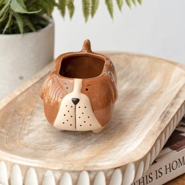 Ceramic Bulldog Planter, dog lover gifts, dog people, cute succulent pots, bulldog lover, pet parents gift, hostess gift, quirky gift 