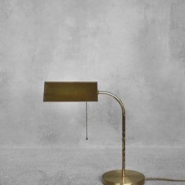 Mid-Century German Modern Gold Brass Desk Lamp with Chain from Karstadt AG, 1970s 