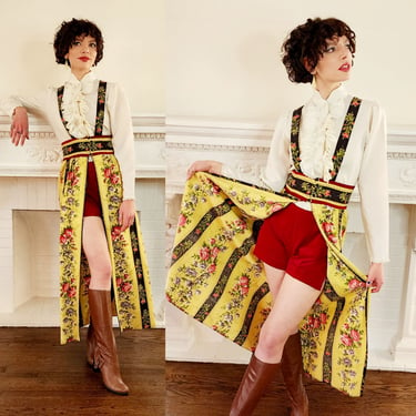 1970s Boho Ensemble of Shirt, Hot Pants-Shorts and Split Front Skirt by New Dimension-S 