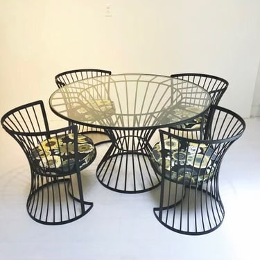 RARE Vintage Thinline Patio Table and Chair Set 
