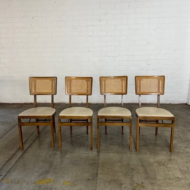 Vintage Folding Cane back chairs-set of four 