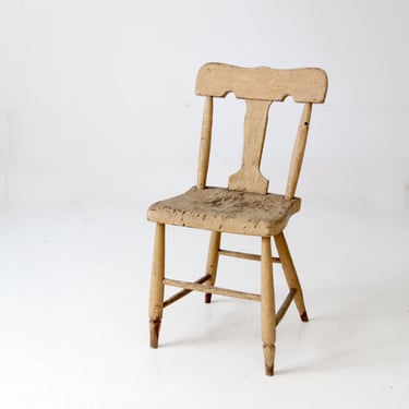 antique rustic fiddleback chair 