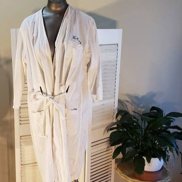 Vintage 40s White Cotton Xray Lab Coat 