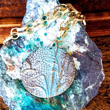 Handmade Dragonfly Necklace~20" Brass Chain~Vintaj Dragonfly Verdigris Patina Intricate Detail~Nature Inspired Jewelry~JewelsandMetals 