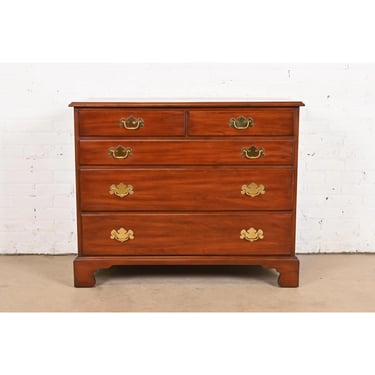 Henkel Harris Georgian Solid Cherry Wood Five-Drawer Dresser or Chest of Drawers