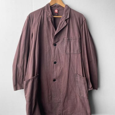 Vintage Long Duster Chore Jacket Faded - M/L 