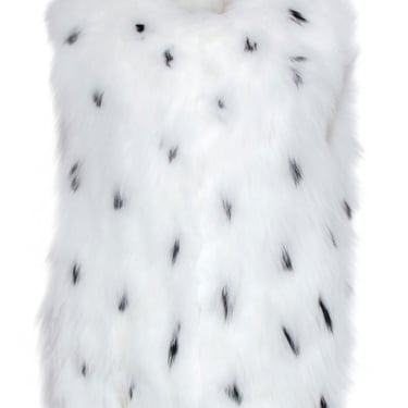 Tory Burch - White &amp; Black Spotted Fox Fur Vest Sz XL
