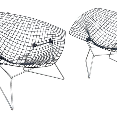 Mid Century Modern Bertoia Large Diamond Chairs 