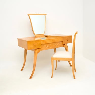 Art Deco Sycamore Dressing Table and Chair by Hille