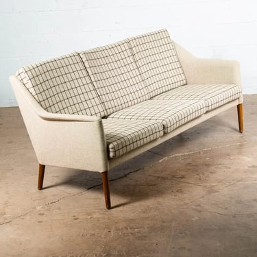 Mid Century Danish Modern Sofa Couch Fritz Hansen Arm Low Wool Grey Mcm