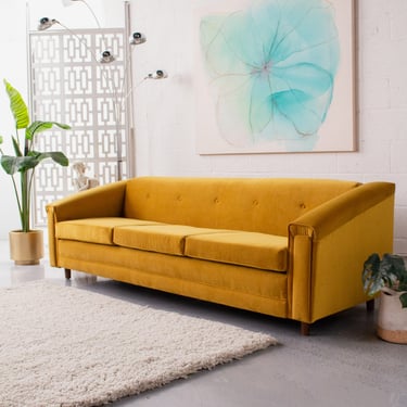 Gold Vintage Sofa Newly Upholstred