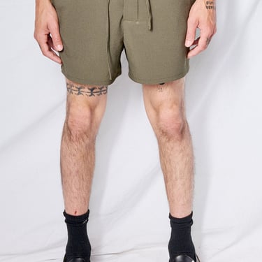 Green Seersucker Camp Short